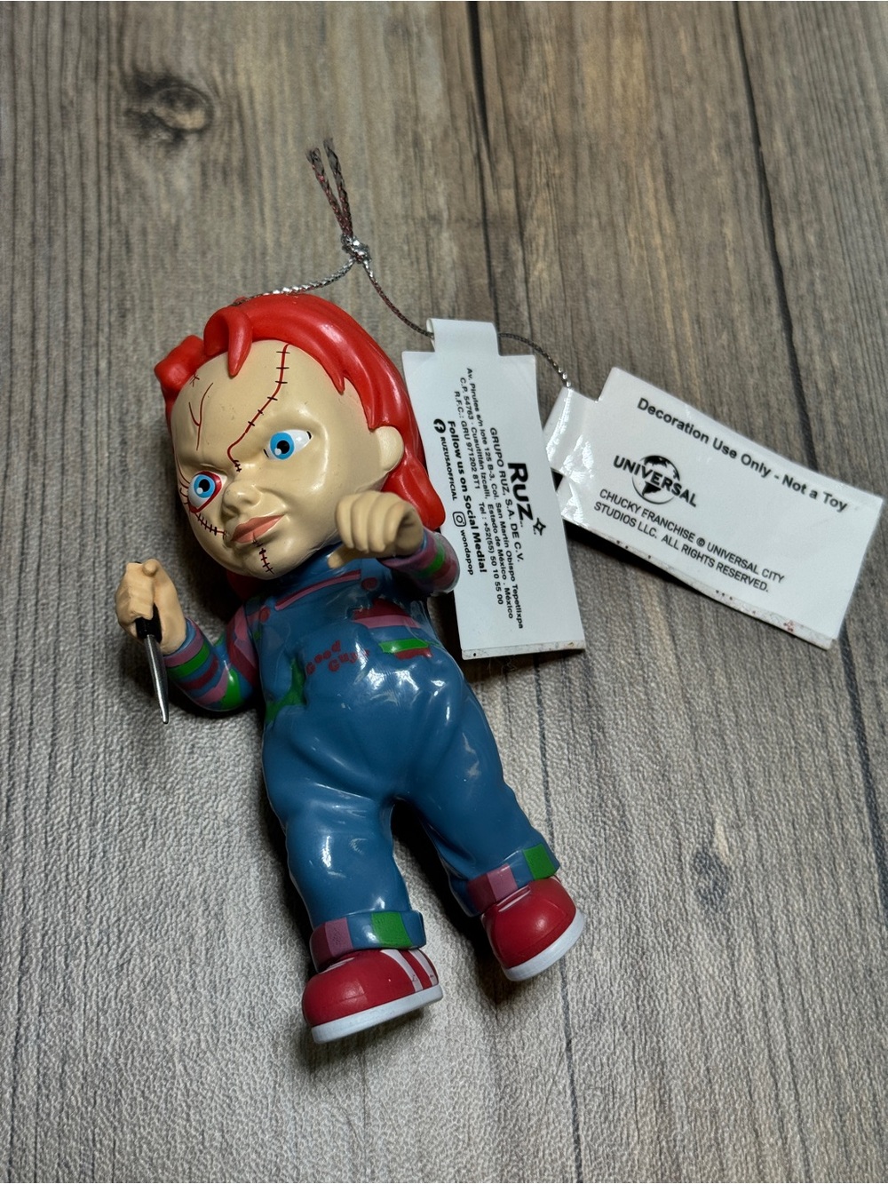 RUZ Universal Chucky “Child’s Play” Horror Christmas Plastic Ornament New